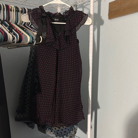 Bwear Black Blouse with Red Dots - Picture 1 of 1